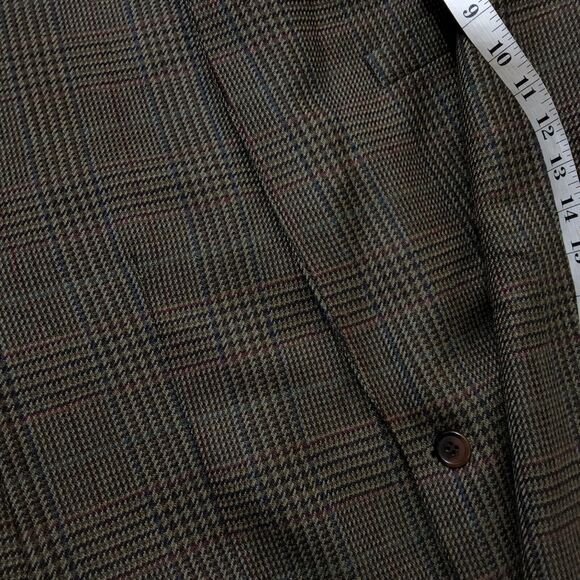 Chaps Ralph Lauren Sports Coat Blazer Beige Glen Plaid Men's Size 43T Canada EUC - Picture 4 of 11